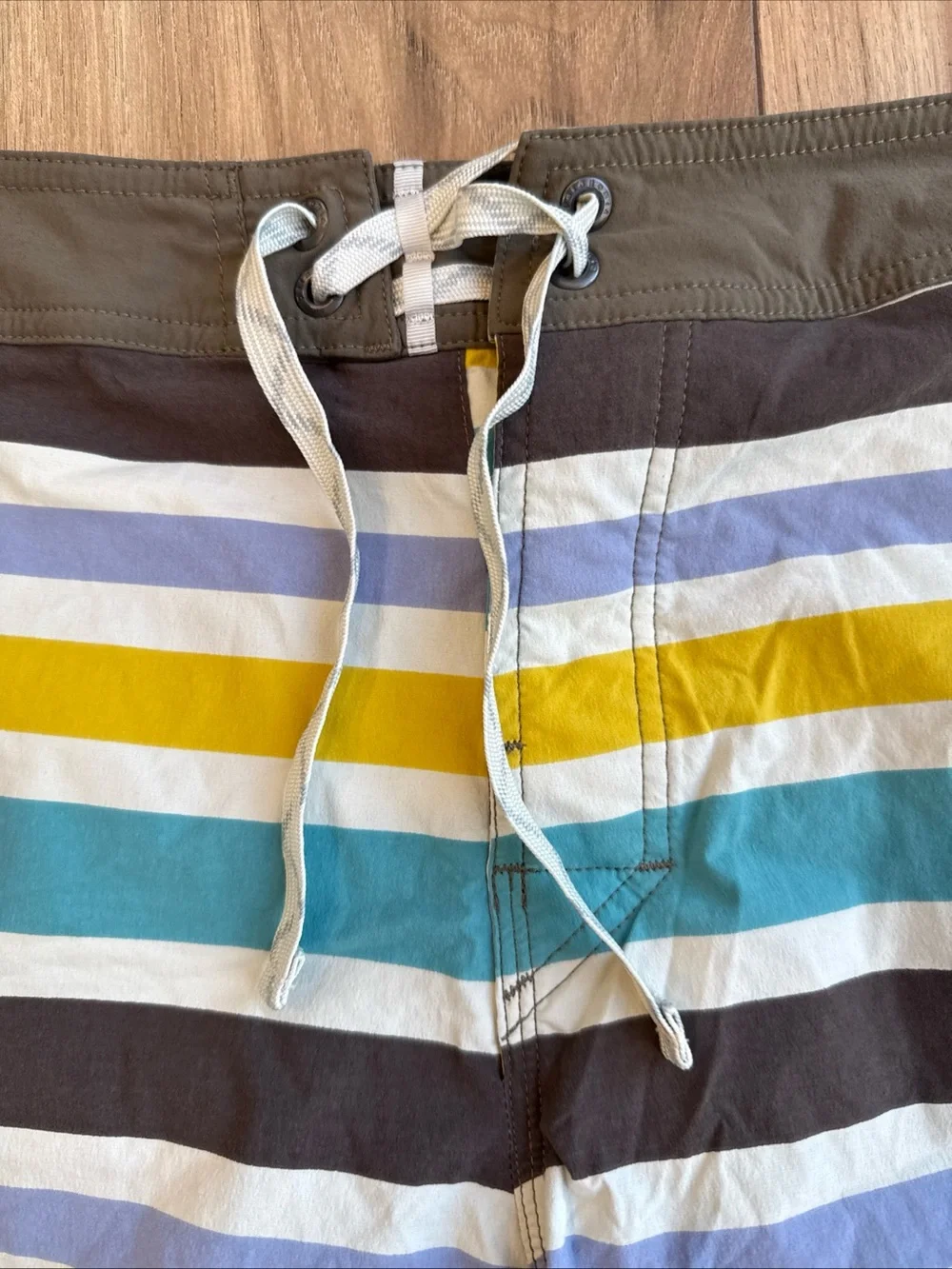 Patagonia Mens Swim Trunks Size 34 Multi Stripe Board Shorts Retro Stretch 7in